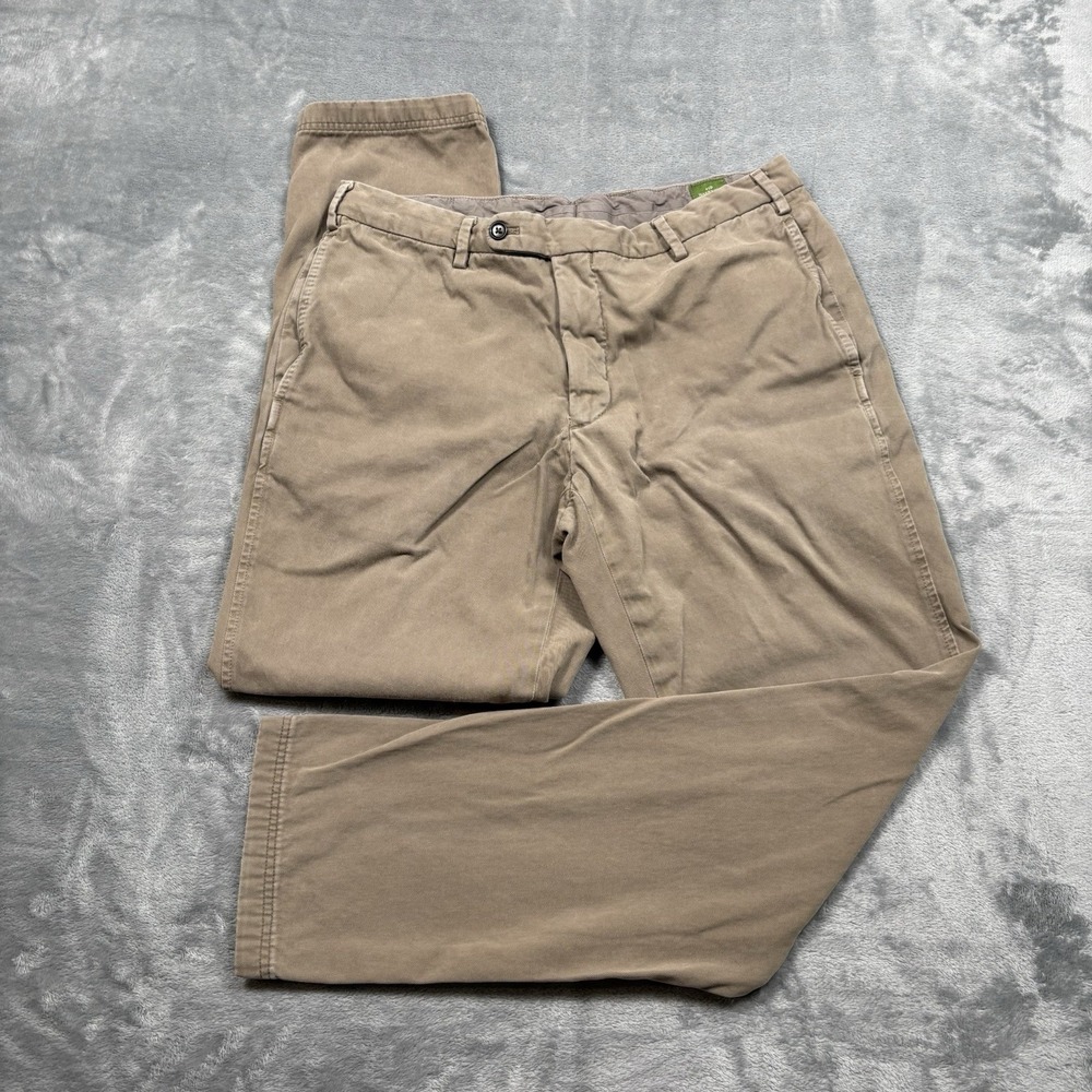 Sid Mashburn Men's Khaki Field Chino Pants 36x30 Slim Straight Cotton Twill